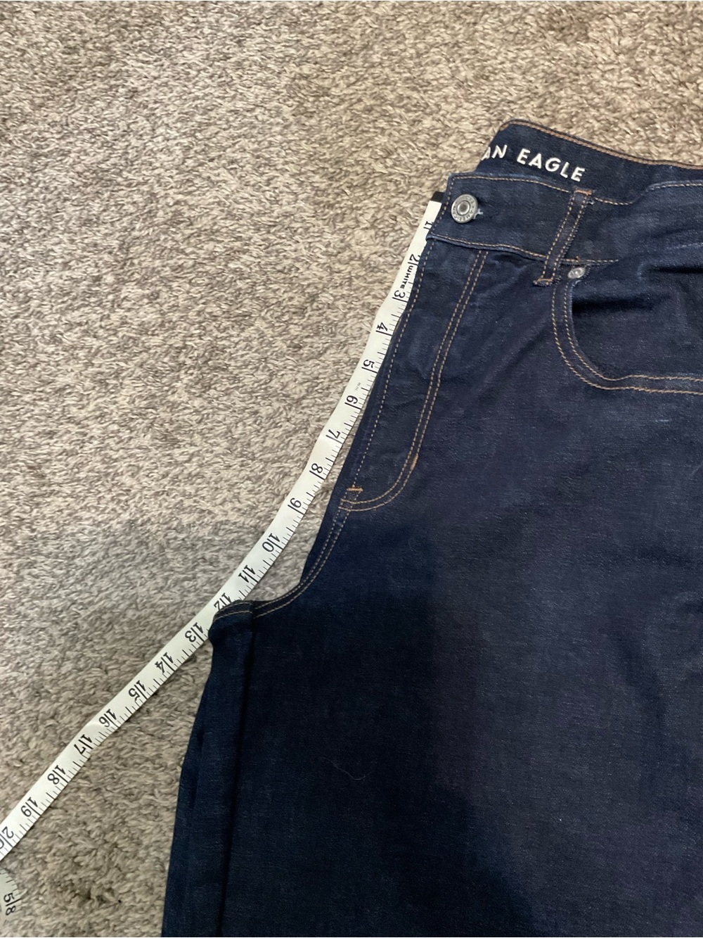 American Eagle Outfitters Super Stretch Dark Wide Leg Jeans Size 14/34x30 - Picture 8 of 8
